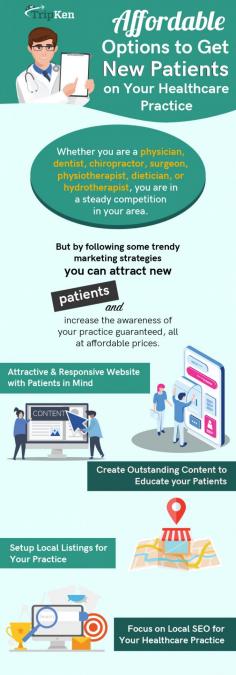 Competition in the healthcare industry is on the rise. So, it becomes important to use some effective marketing strategies to attract new patients.