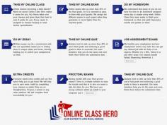 How to Pay Someone To Take My Online Class For Me? You might be thinking and thinking what will be the price and what will be the grades? Stop being anxious for your online class now. Online Class Hero has brought America's most educated Online Class Takers who'll take your online class for you. Our hired professionals are the most skillful personnel.