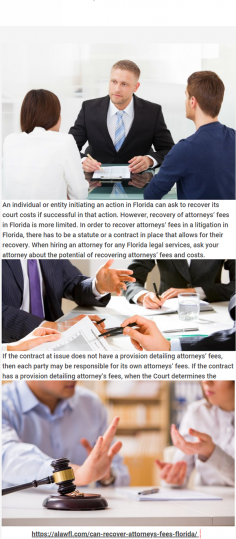 An individual or entity initiating an action in Florida can ask to recover its court costs if successful in that action. However, recovery of attorneys’ fees in Florida is more limited. 
