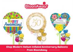 Shop stylish and unique helium inflated Anniversary Balloons at great prices with wide UK delivery from BloonAway.  Our main aim is providing you quality balloons to make your day memorable. Order Now!