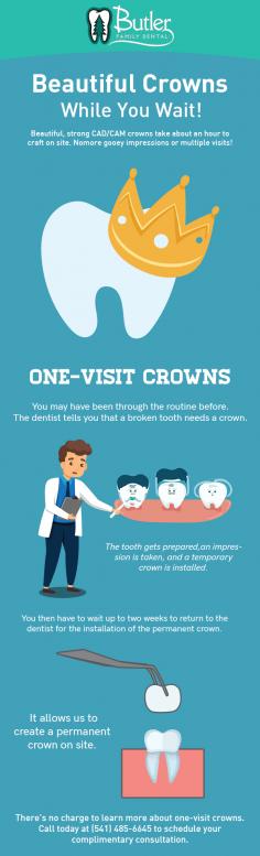 If you are looking for natural looking crowns that will last longer, contact Butler Family Dental. With the latest technology, we aim to provide long-lasting results to satisfy patients of all ages. 