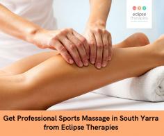 Looking for a professional sports massage therapist in South Yarra? Head to Eclipse Therapies. Our massage therapy will benefit sportsmen by providing them relief from soft tissue injury, sports injuries. 