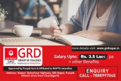 GRD Group Of Colleges has a very well organized placement and training cell. The cell has good associations with a large number of renowned companies who visit the institute for campus recruitments. All the students of the final year are prepared for campus interviews through special programmes on technical and soft skills, which would help them get prestigious jobs.