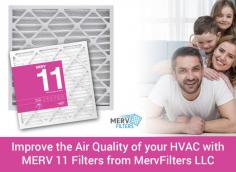 Purchase the best quality MERV 11 furnace air filters online from MervFilters LLC at discounted prices. Our air filters capture the particles like dust and pet dander from the air, thus improve the quality of air.