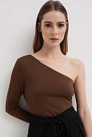 One Shoulder Long Sleeve Top