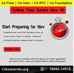Take right decisions at right time for success. Join India’s best online test series for CA Final | CA Inter | CA IPCC | CA Foundation Nov 19. Register today.