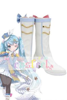 初音ミク コスプレ靴 雪ミク2020 SNOWMIKU2020 コス道具 ブーツ 新品