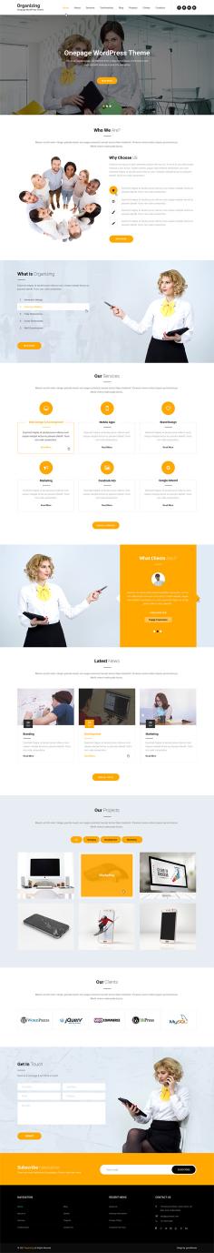 single page WordPress theme 