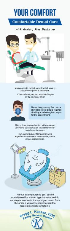 Do you feel anxious about having dental treatments? No worries as Gregg L. Kassan, D.D.S., P.C. is here to help you with sedation dentistry. With nitrous oxide sedation, we aim to help patients eliminate anxiety. 