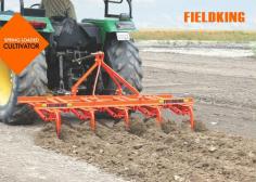 Fieldking "Spring Loaded Cultivator" For light and medium soils, prepares seed beds quickly and economically in stone and root obstructed area, best suitable for loosening and aerating soil upto a depth of 9 inches deep.