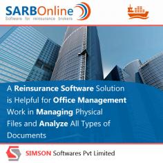 SARB: A reinsurance software solution is helpful for office management work in managing physical files and analyzes all types of documents. Simson Softwares provides a leading reinsurance software that helps to improve the quality of work and collect data from brokers.