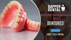 Change The Appearance Of Your Smile With Dentures


If you’re missing many or all of your teeth, dentures may be the best option for you. At Dapper Dental, we provide custom made dentures that can help you get back your beautiful smile and also improve your chewing ability. Contact us today!
