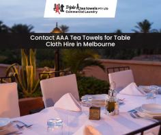 For all your table cloth hire needs in Melbourne, contact AAA Tea Towels. Our table cloth hire services are designed to make preparing and planning for your next event as easy as possible.