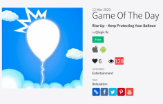 This game Rise up balloon game was Awarded game of the day. The best game ever. Keep playing and enjoy your vacation.

https://www.designnominees.com/games/rise-up-keep-protecting-your-balloon