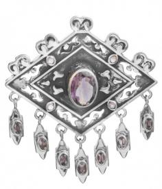 Get Beautiful Faceted Amethyst Pendant with Dangles by Exotic India Art

Resembling the symbol of the eye, this pendant is flattened diamond-shaped with a faceted amethyst in the centre. At the lower margins of the horizontal diamond-shaped pendant are hooked smaller rectangular sterling silver pieces with pointed edges downwards and an amethyst stone in the centre of each.

Visit for Product: https://www.exoticindiaart.com/product/jewelry/faceted-amethyst-pendant-with-dangles-LBU02/

Amethyst: https://www.exoticindiaart.com/jewelry/amethyst/Stone/

Stone: https://www.exoticindiaart.com/jewelry/Stone/

Jewelry: https://www.exoticindiaart.com/jewelry/