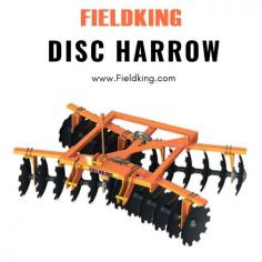 Fieldking Disc harrow is one of the best farm implements that comes very handy in land preparation work. Tractor Disc harrow decreases the multiple passes that are needed for seedbed development work. Fieldking disc harrows are the best fits for the crops like  Corn, Sugarcane, Millets, Wheat, Pulses and Oilseeds.  Most capable of breaking compacted soil to make perfect seedbed for plantation. Learn more about Fieldking Disc harrow here Check the link below.