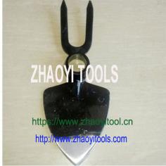 fork hoe,garden weeding hoe,digging hoe,technology is forged. pattern is heart blade+2 tines. Many kinds and specifications