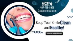 Treatment to Avoid Cavities and Gum Disease


Do you want to remove harmful plaque and tartar buildup on your teeth? At Dapper Dental, we offer professional teeth cleanings that will help you to preserve your teeth and gums from tooth decay and gum disease. Contact us today at (407) 755-0936 to schedule an appointment!

