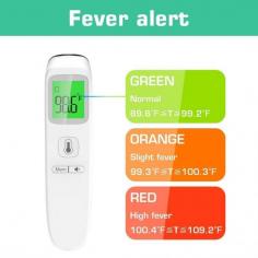 Instant reading, quick measurement (approx. 1 second)
Accurate and reliable ±0.2℃ high accuracy
Tri-color indicator light, displays Green, Orange & Red with fever indication alarm function
Memory function (recalls 35 readings)
Multi function design, can measure forehead /ear, room, and even object temperature
Switch between Mute and Unmute
Select between ℃ and ℉ readings
Automatic shutdown and power saving mode