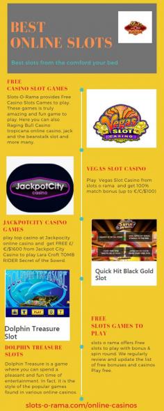 If you are searching Free Casino Games for Download then contact Slots-O-Rama. This is the best place to play casino games and free casino slot games. Here you can get free real money slots bonus. Play now!