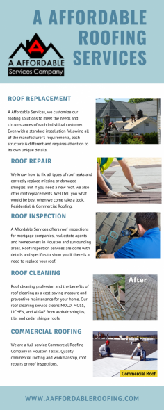 Looking for Houston, TX Roof Replacement & Repair? Call A Affordable Roofing (832) 225-8665 & Get free quotes from up trusted Houston roof contractors now! Visit website:  http://www.aaffordableroofing.com/