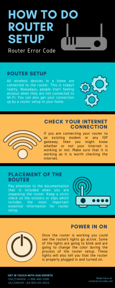 If you don’t know how to do Router Setup? Our experts are always available for your resolve queries and fix issues into 24*7 hours. Just dial Router Error Code toll-free helpline number at USA/CA: +1-888-480-0288 and UK/London: +44-800-041-8324.  https://bit.ly/353r2PM