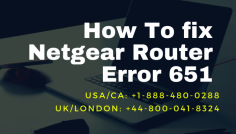 Are you looking for a solution about how to fix Netgear Router Error 651? Need any help,Get in touch with our experts to help you to fix error 651. We are available 24*7 for the best service. Just dial Router Error Code toll-free helpline number at USA/CA: +1-888-480-0288 and UK/London: +44-800-041-8324.  
https://bit.ly/36Jtlas
