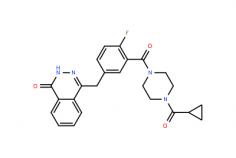 Product Name: Olaparib
Product Code: TY2018004
Cas No.: 763113-22-0
Molecular Formula: C24H23N4O3F
Molecular Weight: 434.46282
Aliases: 1-(Cyclopropylcarbonyl)-4-[5-[(3,4-dihydro-4-oxo-1-phthalazinyl)methyl]-2-fluorobenzoyl]piperazine
Purity: 99% Appearance: white powder