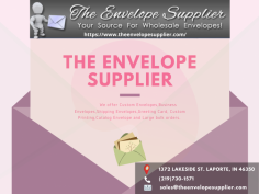 The Envelope Supplier: Wholesale envelope distributor for envelopes of all sizes and colors. 
We offer custom envelopes, custom printing,Business Envelopes,Specialty Envelopes,Invitation Envelopes,
Shipping Envelopes,Letter Envelope,Square Envelope,Greeting Card,Catalog Envelope,Announcement Envelopes,
Custom Printing and large bulk orders.

https://www.theenvelopesupplier.com/