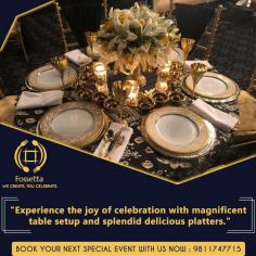 FOSSETTA GOURMET CATERING- TOP CATERING SERVICE IN DELHI
Fossetta Gourmet Catering brings exceptional catering service in Delhi with decades of experience. 
Talk to us about your budget and requirements and expect a customized menu proposal from us. 
Visit our website: https://fossetta.in
Call us at 9577660033
