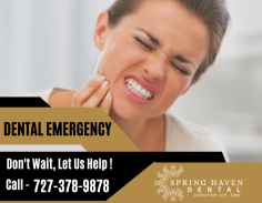 Same-Day Exigency Dental Services

When a dental disaster hits, you don’t want to be left without a plan. We reserve a space to schedule for emergency visits. The experts carefully assess the damage and provide a quick treatment plan to correct it long-term. Ping us an email at info@springhavendental.com for more details.

