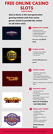 If you are looking for Best Goodwin Casino Review 2020, then contact Slots-O-Rama. Goodwin Casino review, which has different gambling modalities, both slots and live casino and games in the style of physical casinos. You will also find the latest titles in board games and different types of Blackjack. Enjoy and play different games from the comfort of your home. Play now!