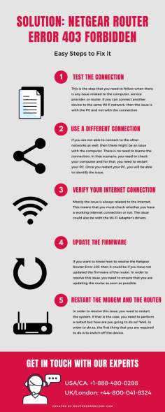 If your router has trouble regarding how to fix Netgear Router Error 430 forbidden? No need to worry any help: our experts are 24*7 available hours for you. Get in touch with our experts for the best service. Just dial Router Error Code toll-free helpline numbers at USA/Canada: +1-888-480-0288 and UK/London: +44-800-041-8324. Read more:- https://bit.ly/39jwboW