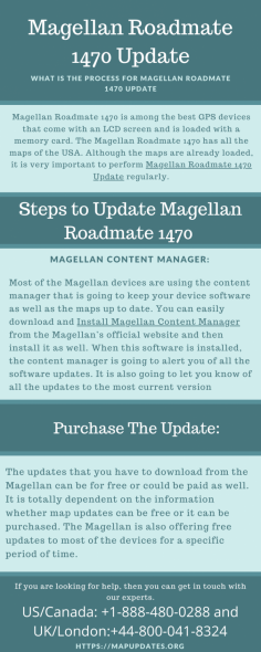 Magellan Roadmate 1470 is among the best GPS devices that come with an LCD screen and is loaded with a memory card.  Magellan Roadmate 1470 has all the maps of the USA. Although the maps are already loaded, it is very important to perform Magellan Roadmate 1470 Update regularly.