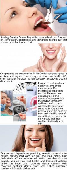 MyDental Tampa: Implants, Dentures, Oral Surgery | Dentistry Tampa FL

Full service dentistry @MyDental | No insurance necessary | Financing available | Payment plans | Medicaid/Medicare/Veteran discount. Habla español! https://mydentaltampa.com/
