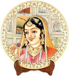 Get The Fair Shahzadi-Watercolor Painting on Marble

Water colour paintings on marble are a rare work of art. Each of the ones in our collection has been handpicked for the precision and finish, not to mention the classic appeal of the subject portrayed therein. The one you see on this page is the bust of a Mughal princess. That she is Mughal could be made out from the style of her shringar and the hint of palace architecture in the background. Also, transparent dupattas were a thing in the visual arts popular with the Mughals.

Visit for Product: https://www.exoticindiaart.com/product/paintings/fair-shahzadi-MI25/

Courtesans: https://www.exoticindiaart.com/paintings/Mughal/courtesan/

Mughal Art: https://www.exoticindiaart.com/paintings/Mughal/

Paintings: https://www.exoticindiaart.com/paintings/

#paintings #art #mughalart #courtesans #watercolorpainting #indianart #marbleart