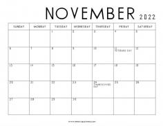 Most people do one task throughout the day and they are not able to do another task on the same day for them they should start using a calendar in their lifestyle. Start downloading the November 2022 Calendar Printable from Printable Thing. It’s a foremost digital hub, which provides you the chance of downloading a free annual calendar. 
http://www.printablething.com/november-calendar/
