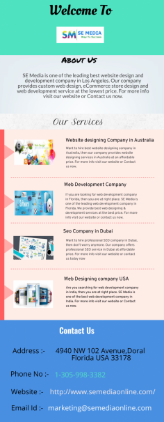 Top Web Designing Company in India

Need to hire top web designing company in India, then you are at right place. SE Media is one of the leading website design and development company in India. We provide a best web designing solution in India. For more info visit our website or Contact us now.


http://www.semediaonline.com/Web-designing-company-india.html