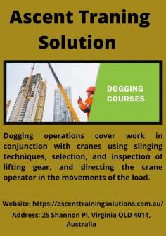 Ascent Training Solution's mission is to be an effective, efficient and sustainable company that produces high-quality training and high-quality graduates. We demonstrate current industry knowledge that individuals, businesses, and communities need to succeed. We also Dogging course in Gold Coast and with high quality, flexible and reliable training, giving you hands-on, real-world skills to meet the highest standards of safety and compliance in the industry. Our consultative approach to client's best interests has seen the development of a course advisor team to give students the best options to help advance their construction careers. To know more check out our official site or give a call on 07 5658 0040.

