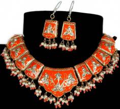Mughal-Style Lacquered Cut-Glass Necklace With Drop Earrings

This necklace set is at once traditional and kitschy. It consists of a necklace of chunky cut-glass pieces strung together on a string and matching drop earrings. The cut-glass is lacquered a gorgeous, orange-y red superimposed with patterns in a thick, lustrous silver. This set bears all the beauty and regal appeal of the jewellery worn by Mughal queens, given the statement-making design and the finesse of the workmanship, The lacquer bit is what makes all the difference, making it an unusual one to add to your jewellery box.

Visit for Product: https://www.exoticindiaart.com/product/jewelry/mughal-style-lacquered-cut-glass-necklace-with-drop-earrings-JRX04/

Lacquer: https://www.exoticindiaart.com/jewelry/lacquer/Fashion/

Fashion: https://www.exoticindiaart.com/jewelry/Fashion/

Jewelry: https://www.exoticindiaart.com/jewelry/

#jewelry #fashion #lacquer #necklace #earrrings #jewelryset #womenswear #traditionalwear