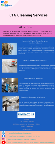 We are a professional cleaning service based in Melbourne who provides exclusive and unique cleaning services to commercial and office premises, building and post construction industries.