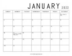 A calendar may be a system of organizing days. If you're searching for the January 2022 Calendar Printable to manage your whole month then you'll be able to download it from a trustworthy source namely Printable Things. The calendar portrays all twelve months, their days and dates, and special events and holidays with the dates.