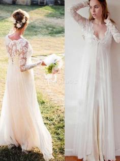 Robe de mariée longueur au ras du sol v encolure ceinture haut spécial naturel