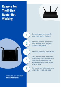 Are you looking for a solution why d-link router not working? Don’t worry, visit our website or get in touch with our experienced experts. Our experts are available 24*7 hours for you. For more information, call our toll-free helpline numbers at USA/CA: +1-888-480-0288. Read more:- https://bit.ly/3qHMtPx