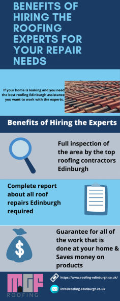 MGF Roofing Edinburgh offer all aspects of traditional roofing works, roof repairs, rope access repairs, roofing services at a competitive price. For more information visit: http://www.roofing-edinburgh.co.uk/ or call at +44 131 654 9506.
