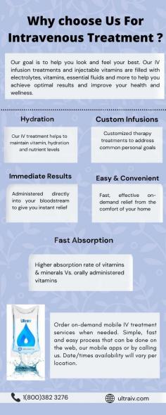 Intravenous (IV) infusion vitamin therapy is a method of administering vitamins and minerals directly into the bloodstream. Choose from a variety of plans and packages and get a discount with our membership and secure future times and dates with exclusivity.