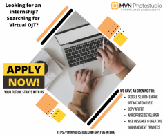 MVN PhotoStudio Events and Workshops Internship (Virtual OJT) Program
Are you looking for internships?
Searching for Virtual OJT?
Apply now!
We have an opening for :
    Google Search Engine Optimization (SEO)
    Copywriter
    WordPress Developer
    Web Designer
    Creative Management Trainees
YOUR FUTURE STARTS WITH US!
Please visit our website for more details: https://mvnphotostudio.com/apply-as-intern/