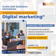 After I looked for the best Digital Marketing institutes near me, I came across Gratis School of Learning, where I could expand my potential to the fullest and look for the aptest job in Digital Marketing. The interview preparation and the Digital Marketing modules helped me get my dream job as a Digital Marker. Undoubtedly, Gratis School of Learning is the best digital marketing training institute in Panchkula. I highly recommend G-SOL for digital marketing training.”
Well, this was a testimonial from our good student who achieved his dream job. Owing to the staff’s flexibility and dedication, the institution has now come up with a specialized 3-month digital marketing course in the Panchkula location.

Call Us at: 7087400802
Location : SCO-9, First Floor, Sector-11, Panchkula, Haryana 134109 
Visit : https://g-sol.net/digital-marketing-training-in-panchkula/