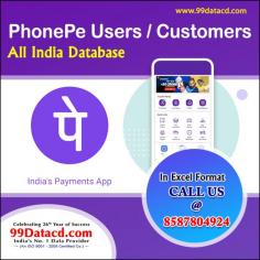 Get All India PhonePe Users & Customers Database in excel format. Our database verified in 2021, Data Content : Name Of PhonePe User, PhonePe Linked Mobile No, Person Email Id, PhonePe Linked Bank, City/State.
Call us 91- 8587804924 / 91- 9350804427 & Download the sample Data @
https://www.99datacd.com/trade-group/phonepe-users-database.html#phonepe-users-database
