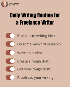Daily writing routine for a freelance writer